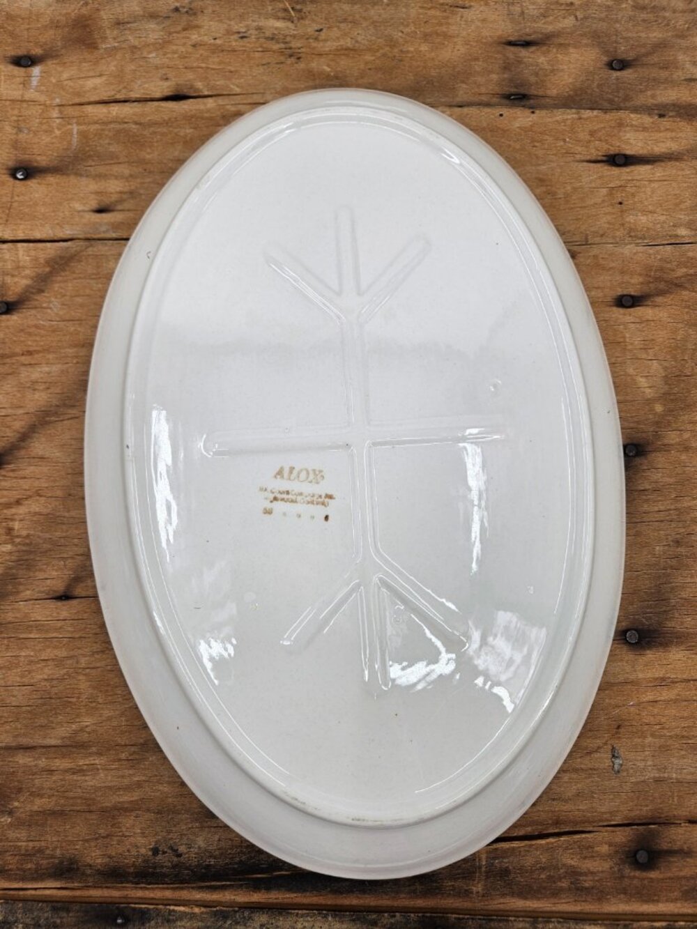 VTG Alox HF Coors Cowboy Horse White Platter Restaurant Ware 12.5" - Picture 3 of 4